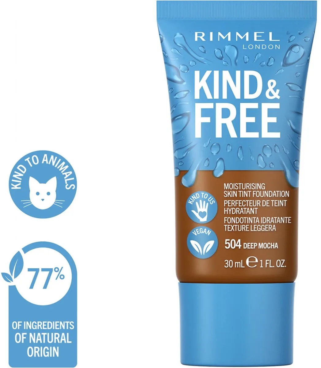 KIND & FREE Vegan Foundation - 504 Deep Mocha by Rimmel London in 504 Deep Mocha – product photo