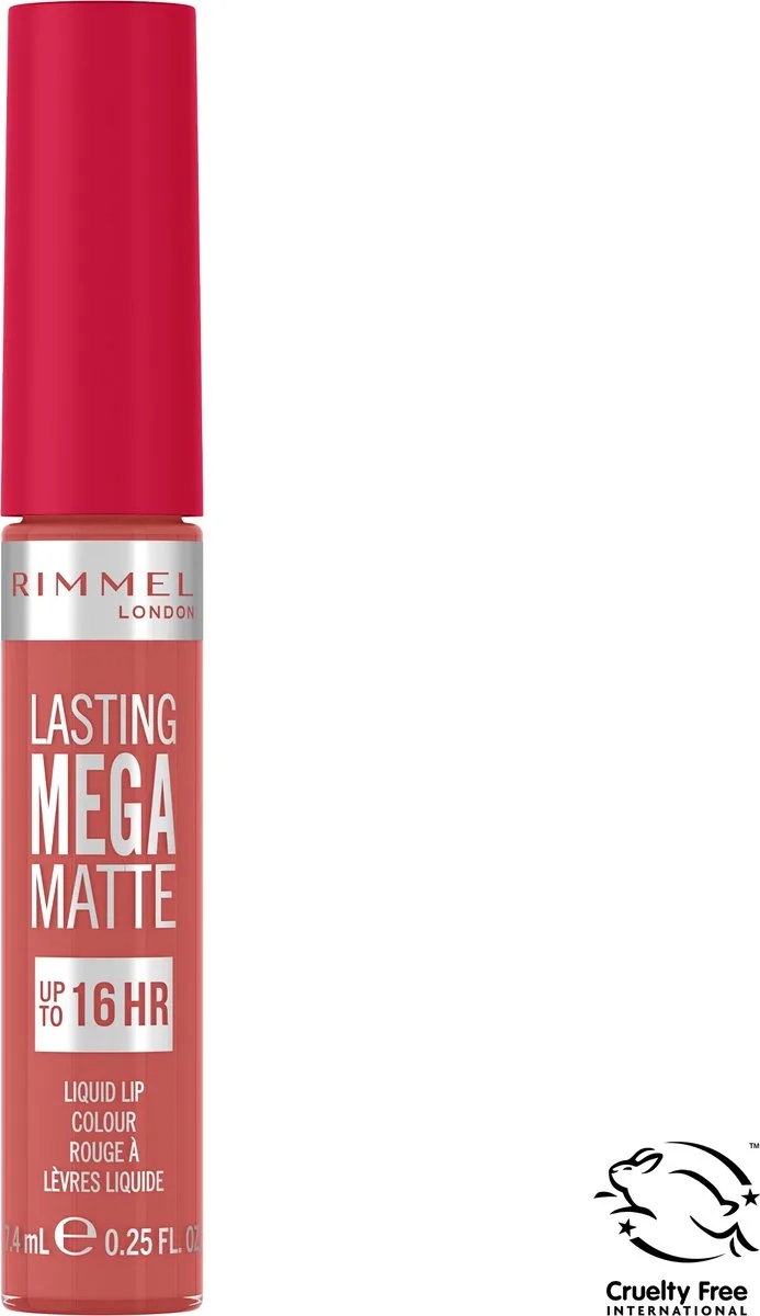Lasting Mega Matte Liquid Lipstick 7.4 ML by Rimmel London in 600 Coral Sass – product photo