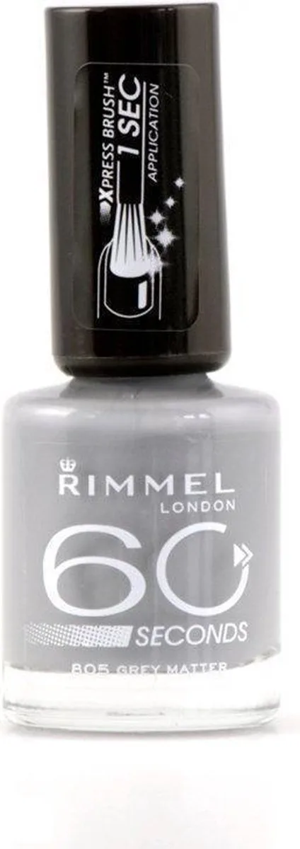 London 60 seconds Finish Nagellak - 805 Grey Matter by Rimmel London in Grey – product photo