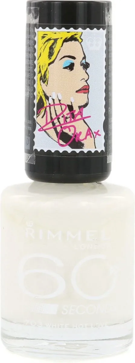 London 60 seconds RO collectie Nagellak - 703 White Hot Love by Rimmel London in White – product photo