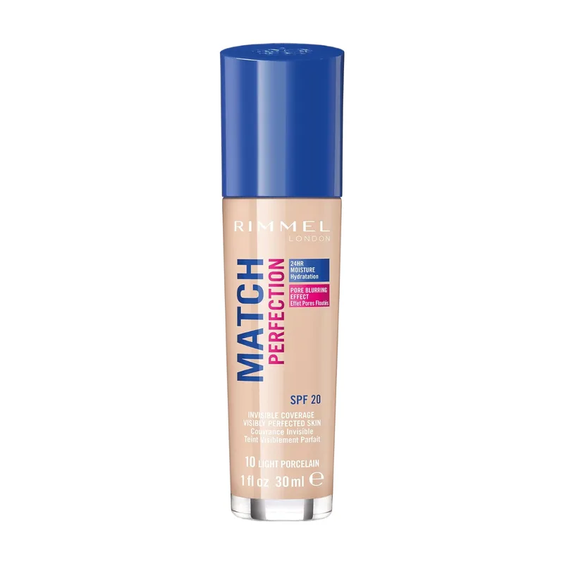 Match Perfection Foundation 010 Light Porcelain 30 ml fra Rimmel London – produktbillede