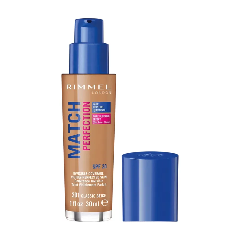 Match Perfection foundation #201 - Classic Beige 30 ml van Rimmel London – productfoto