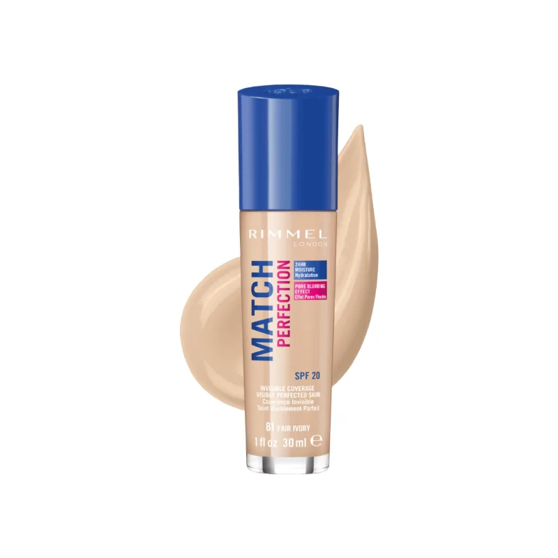 Match Perfection Foundation SPF 20 81 Fair Ivory 30 ml by Rimmel London – product photo