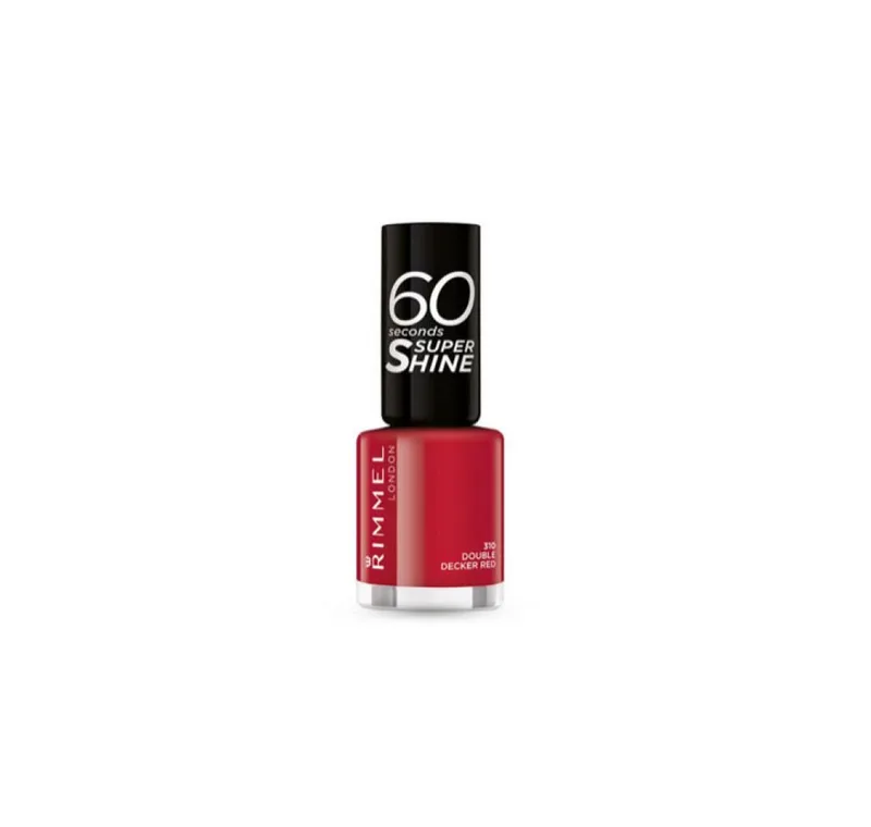 Nagellack 60 Seconds Super Shine Nagellack - 310 Double Decker Rot von Rimmel London – Produktfoto 1 von 3
