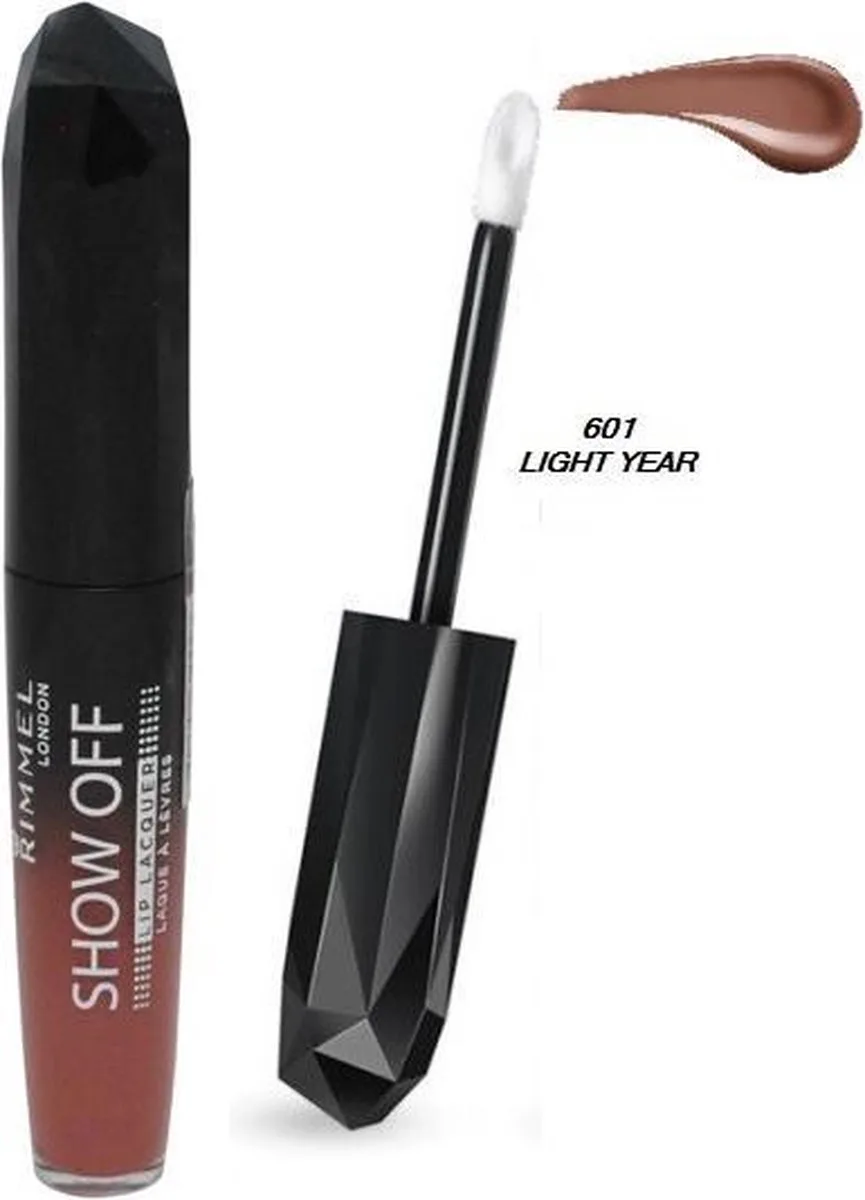 Show Off Lip Lacquer - 601 Light Year by Rimmel London in Brown – product photo
