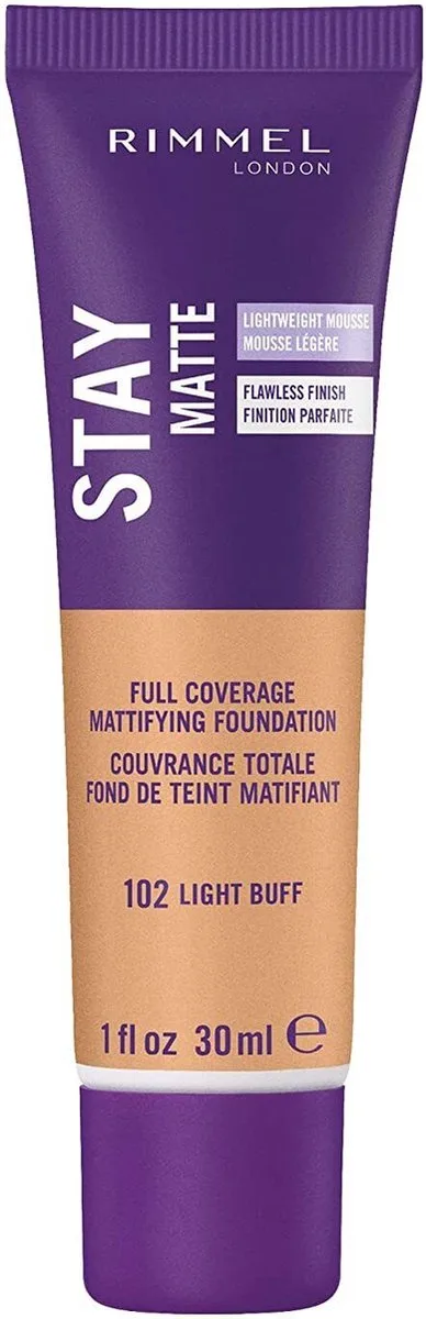 Stay Matte Foundation 102 30ml by Rimmel London in Light Buff – product photo