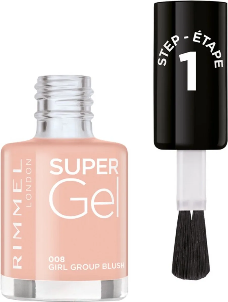 SuperGel Nail Polish Lacquer 12 ML by Rimmel London in 008 Girl Group Blush – product photo