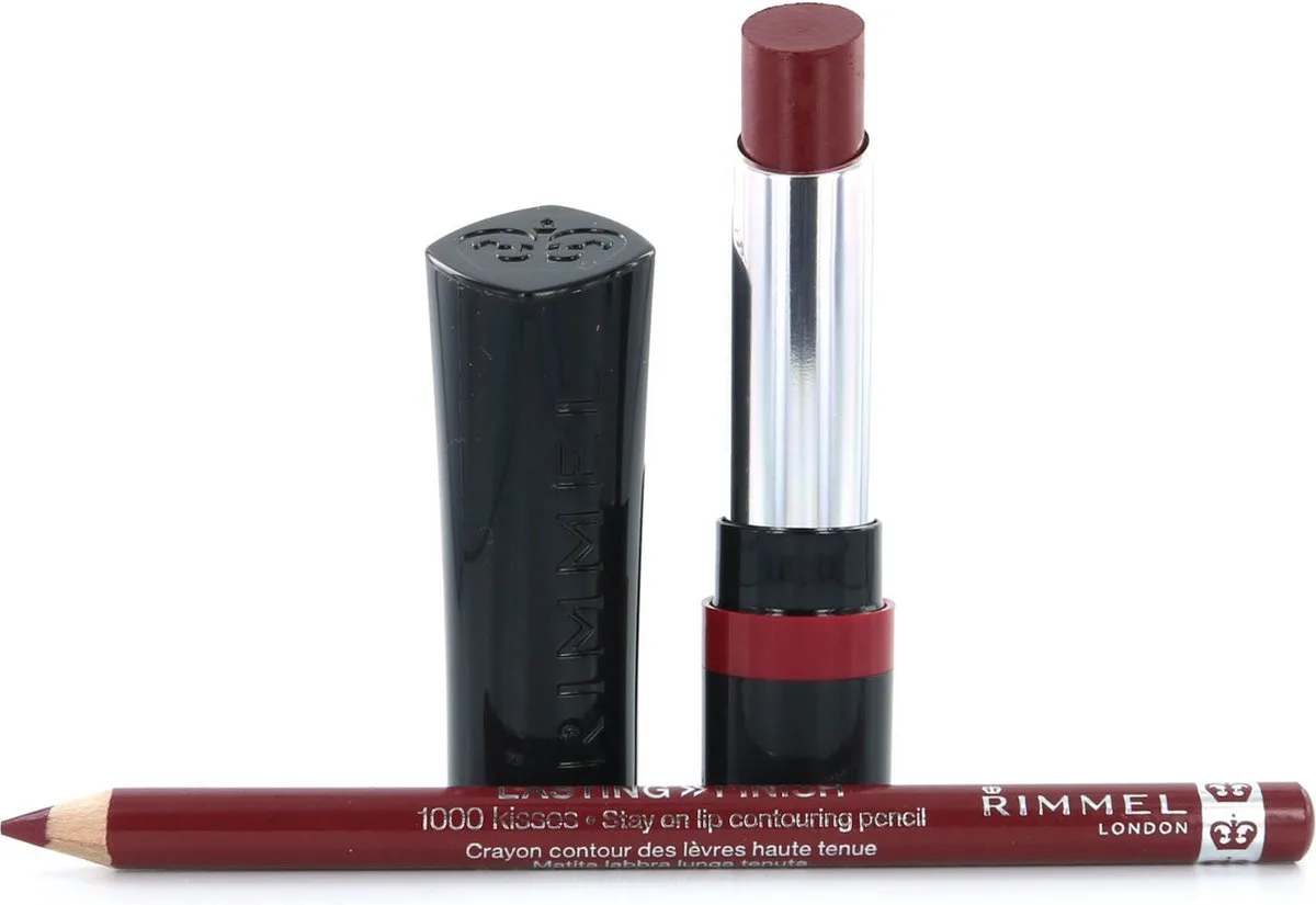 The Only 1 Lipstick - 810 One-Of-A-Kind (+ Lasting Finish Lipliner - 063 Black Tulip) by Rimmel London in Red – product photo