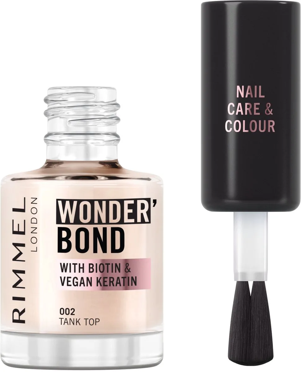 Wonder'bond Care+Color Nail Polish - 002 - Tank Top, 12 ml by Rimmel London in Nude – product photo