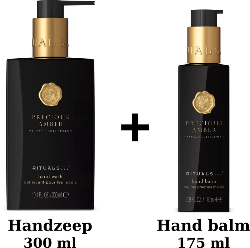 Amber Hand Wash Set - Handzeep 300 ml & Hand Balm 175 ml fra Rituals – produktbillede