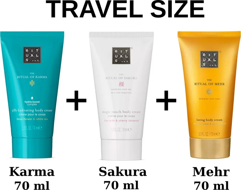 Combi Body Cream - Travel Size- Karma + Sakura + Mehr - 3x 70 ml = Gift bag de Rituals en 210 ml – photo du produit
