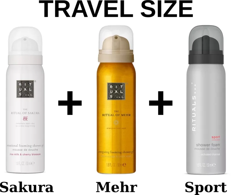 Combi Set - Travel Shower Gel - Sakura 50 ml - Mehr 50 ml - Sport 50 ml - Doucheschuim - Douchegel från Rituals i 50 ml – produktbild