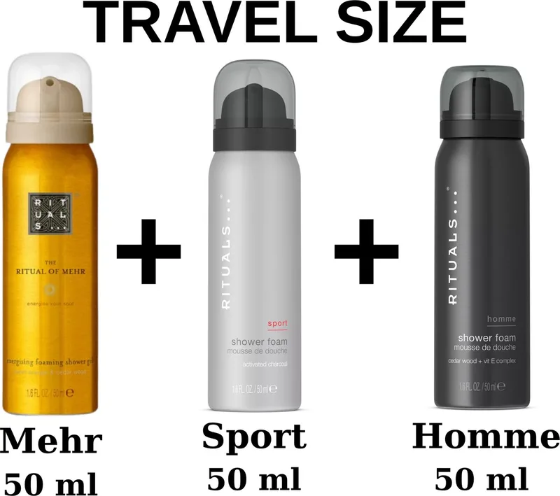 Combi Set - Travel Shower Gels - Sport 50 ml + Homme 50 ml + Mehr 50 ml - 3X 50 ml = 150 ml - Douche gels - Doucheschuim - Travel size by Rituals – product photo