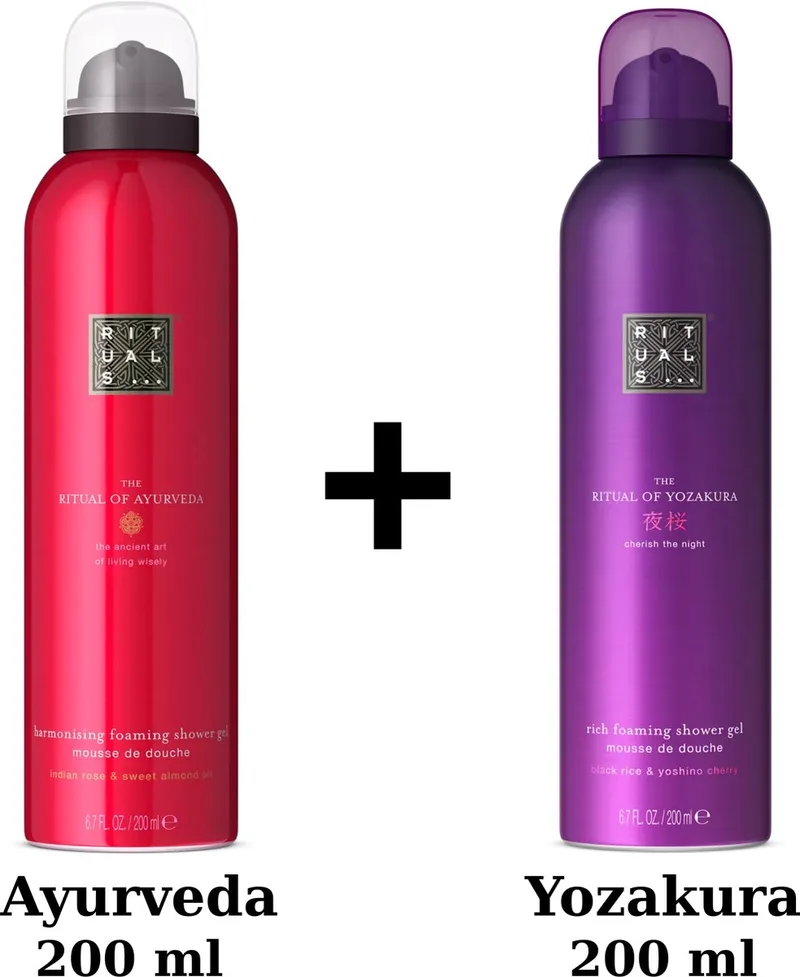 Duo Set - Ayurveda Shower Gel 200 ml + Yozakura Shower Gel 200 ml - Douchegels - Doucheschuim från Rituals i 200 ml – produktbild