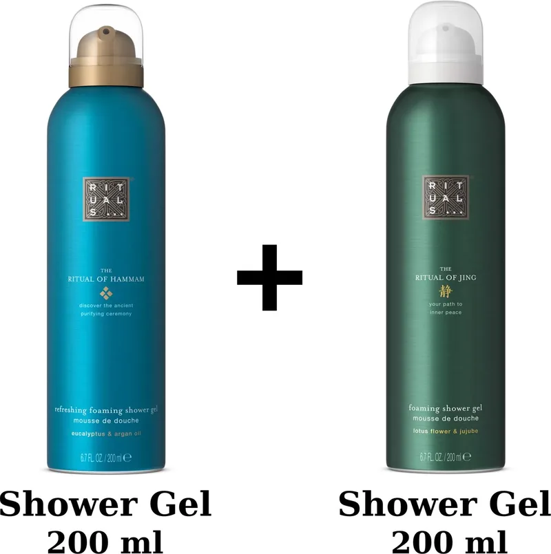 Duo Set - Hammam Shower Gel 200 ml + Jing Shower Gel 200 ml - Douchegels - Doucheschuim fra Rituals i 200 ml – produktbillede