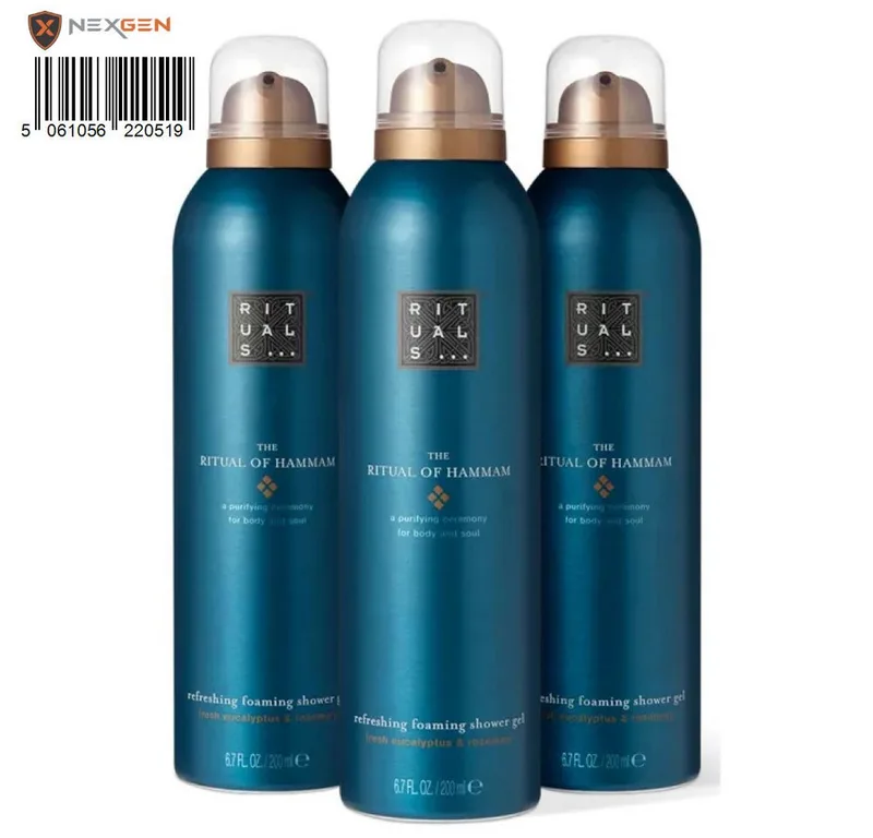 Duschgel von Ritual of Hammam Vorteilspack: 3x200ml mit Eukalyptus und Arganöl fra Rituals – produktbillede
