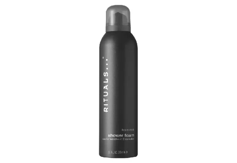 Duschschaum Rituals Homme Duschgel Der Zedernholz-Vitamin-E-Komplex belebt und erfrischt die Haut. von Rituals in Schwarz, 200 ml – Produktfoto