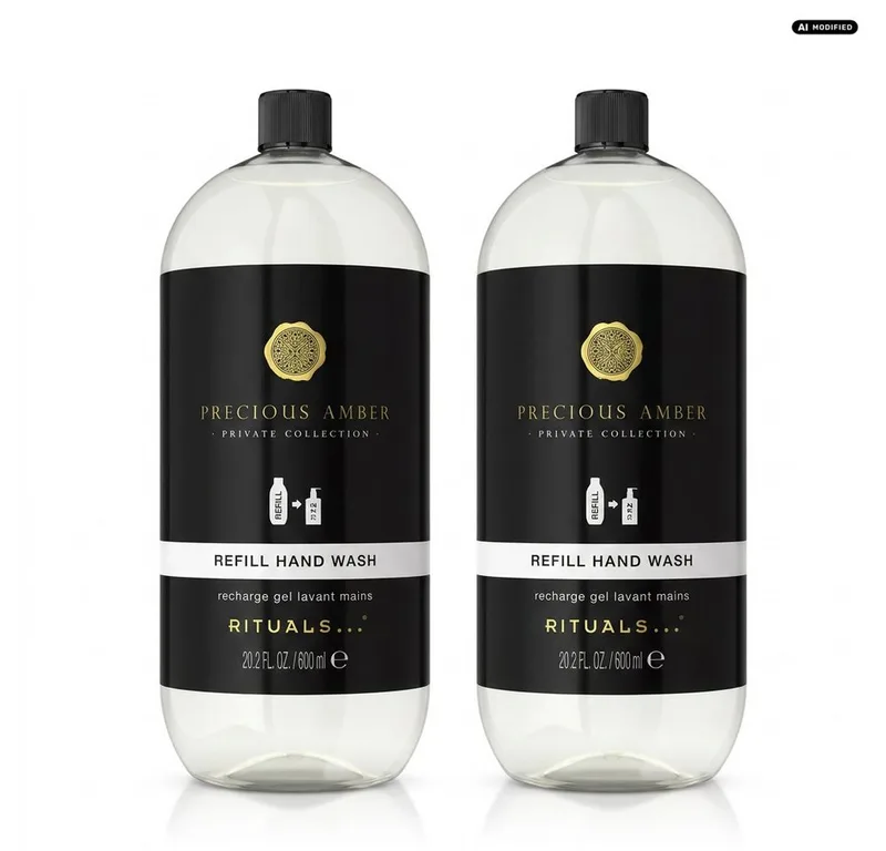 Flüssigseife Rituals Precious Amber Handseife Nachfüllpackung 2er Set, 1-tlg., Vorteilspack mit praktischen Nachfüllpackungen de Rituals en Blanc – photo du produit