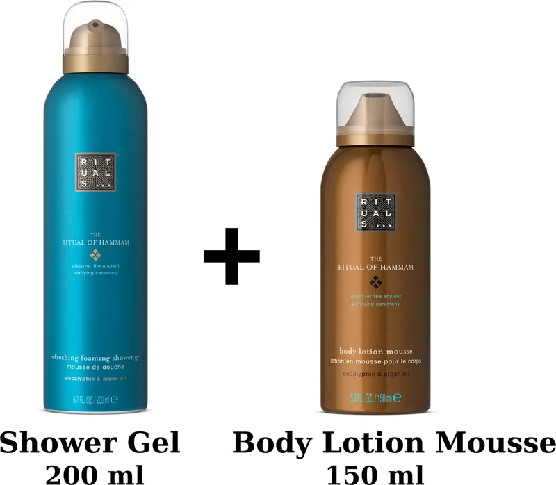 Hammam - Shower Gel 200 ml + Body Lotion Mousse 150 ml - Douchegel - Doucheschuim fra Rituals – produktbillede
