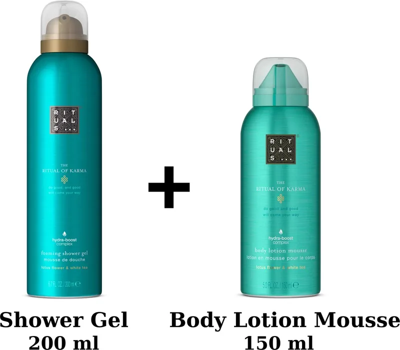 Karma - Duo Set - Shower Gel 200 ml + Body Lotion Mousse 150 ml - Douchegel - Doucheschuim by Rituals – product photo