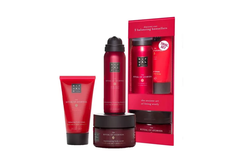 Körpercreme The Ritual of Ayurveda Try Me Set – 3-teilig, 3-tlg., Duschschaum, Körperpeeling & Body Cream im Geschenkset de Rituals – photo du produit 1 sur 5