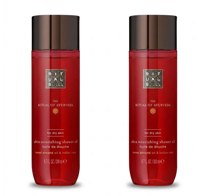 Körperöl Rituals Ayurveda Duschöl 2er Set, Vorratsset mit zwei pflegenden Ayurveda Duschölen de Rituals en Blanc – photo du produit
