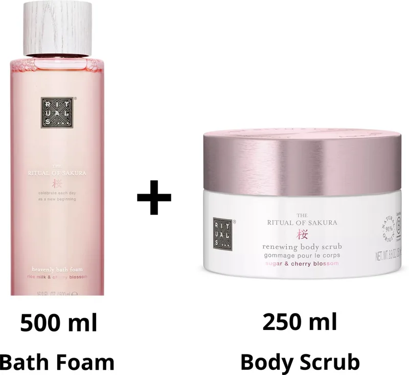 of Sakura - Combi Set- Body Scrub 250 ml + Bath Foam 500 ml von Rituals – Produktfoto