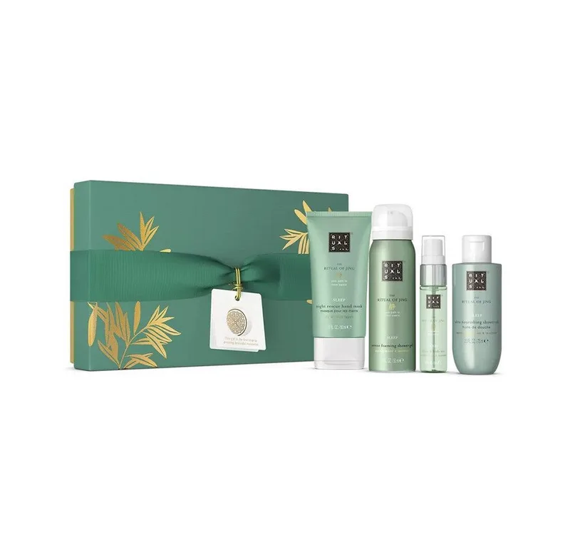 Pflege-Geschenkset Luxus-Pflegeset Limited Edition Jing Geschenkset S 2025, 4-tlg., 4-teiliges Set mit Duschschaum, Körpercreme, Trockenöl & Kissenspray fra Rituals – produktbillede 1 af 4