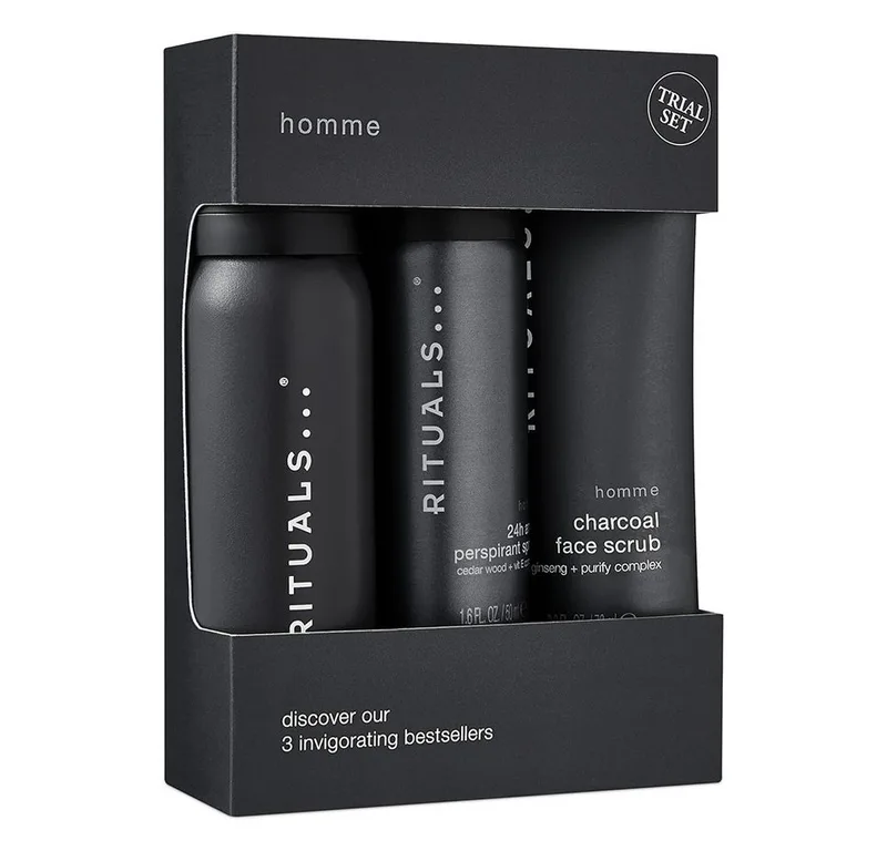 Pflege-Geschenkset Rituals Homme Collection Trial Set, 3-tlg., Pflegeset mit Showergel, Rasurpflege & Duft – ideal zum Testen by Rituals – product photo 1 of 3
