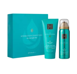 Pflege-Geschenkset Rituals Karma Mini Foaming Shower Gel Overnight Body Mask, 2-tlg., Schaumiges Duschgel mit beruhigendem Duft van Rituals – productfoto 1 van 2