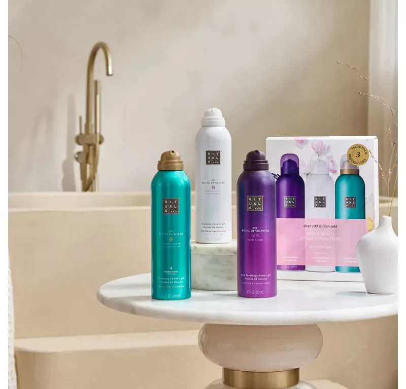 Pflege-Geschenkset Rituals Shower Foam Value Pack – Duschschaum Trio 3x200ml, 3-tlg., 3er Shower Foam Set (Sakura, Yozakura, Karma) – Gesamt von Rituals in 600 ml – Produktfoto 2 von 2