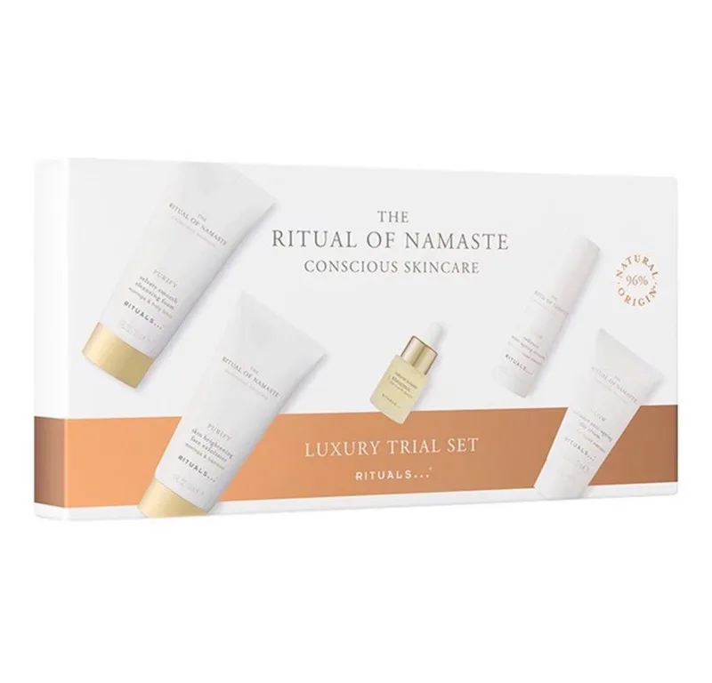 Pflege-Geschenkset Rituals The Ritual of Namaste Luxury Trial Set, 5-tlg., Gesichtspflege-Set mit Peeling, Serum, Booster, Creme & Reinigung by Rituals – product photo