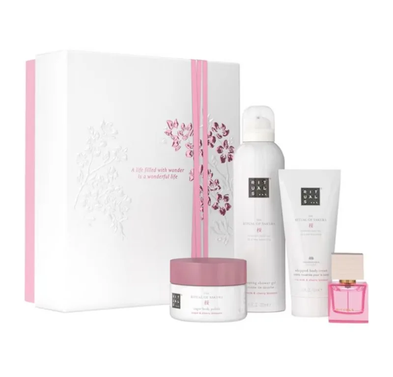 Pflege-Geschenkset Rituals von of Sakura 4 tlg: Creme, Peeling, Duschschaum, Duftkerze de Rituals – photo du produit