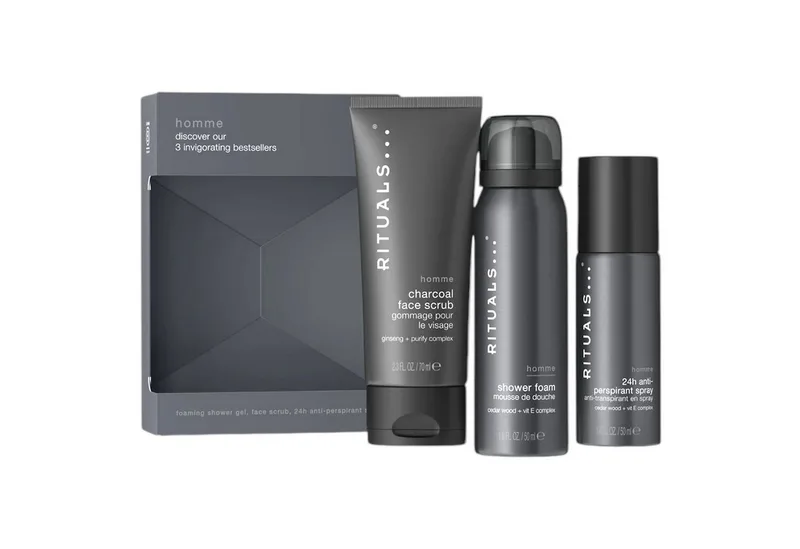Pflege-Geschenkset The Ritual of Homme 3-teiliges Geschenkset für den Mann, Maskuliner, holziger Duft von Zedernholz und nährendem Vitamin E de Rituals en Noir – photo du produit 2 sur 3