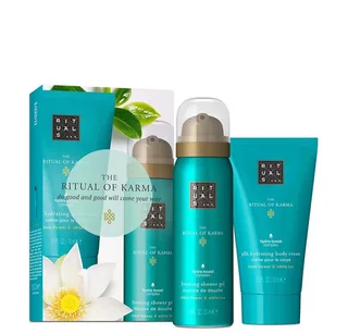 Pflege-Geschenkset The Ritual of Karma Mini Body Care Set – Duschschaum & Körpercreme, Duschschaum & Körpercreme mit weißem Tee & Lotus-Duft by Rituals – product photo 1 of 3