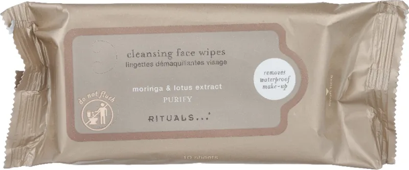 Purify Moringa & Lotus Extract Cleansing Face Wipes 10 pieces fra Rituals – produktbillede