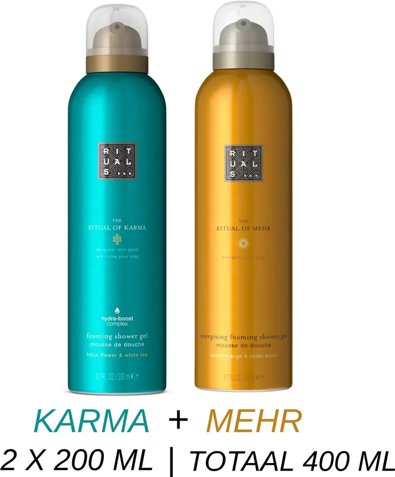 Shower Gel Duo Set - Mehr Shower Gel 200 ml + Karma Shower Gel 200 ml - 2 x 200 ml = 400 ml - Douchegel - Doucheschuim by Rituals – product photo