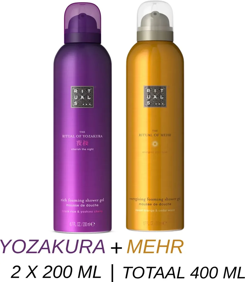 Shower Gel Duo Set - Mehr Shower Gel 200 ml + Yozakura Shower Gel 200 ml - 2 x 200 ml = 400 ml - Douchegel - Doucheschuim by Rituals – product photo