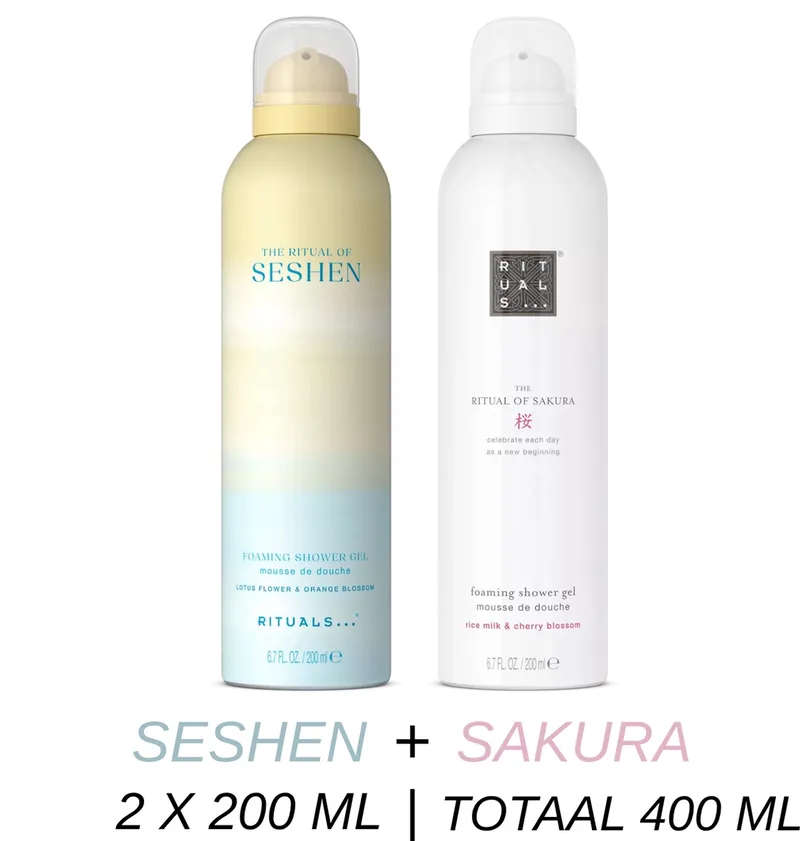 Shower Gel Duo Set - Seshen Shower Gel 200 ml + Sakura Shower Gel 200 ml - 2 x 200 ml = 400 ml - Douchegel - Doucheschuim by Rituals – product photo