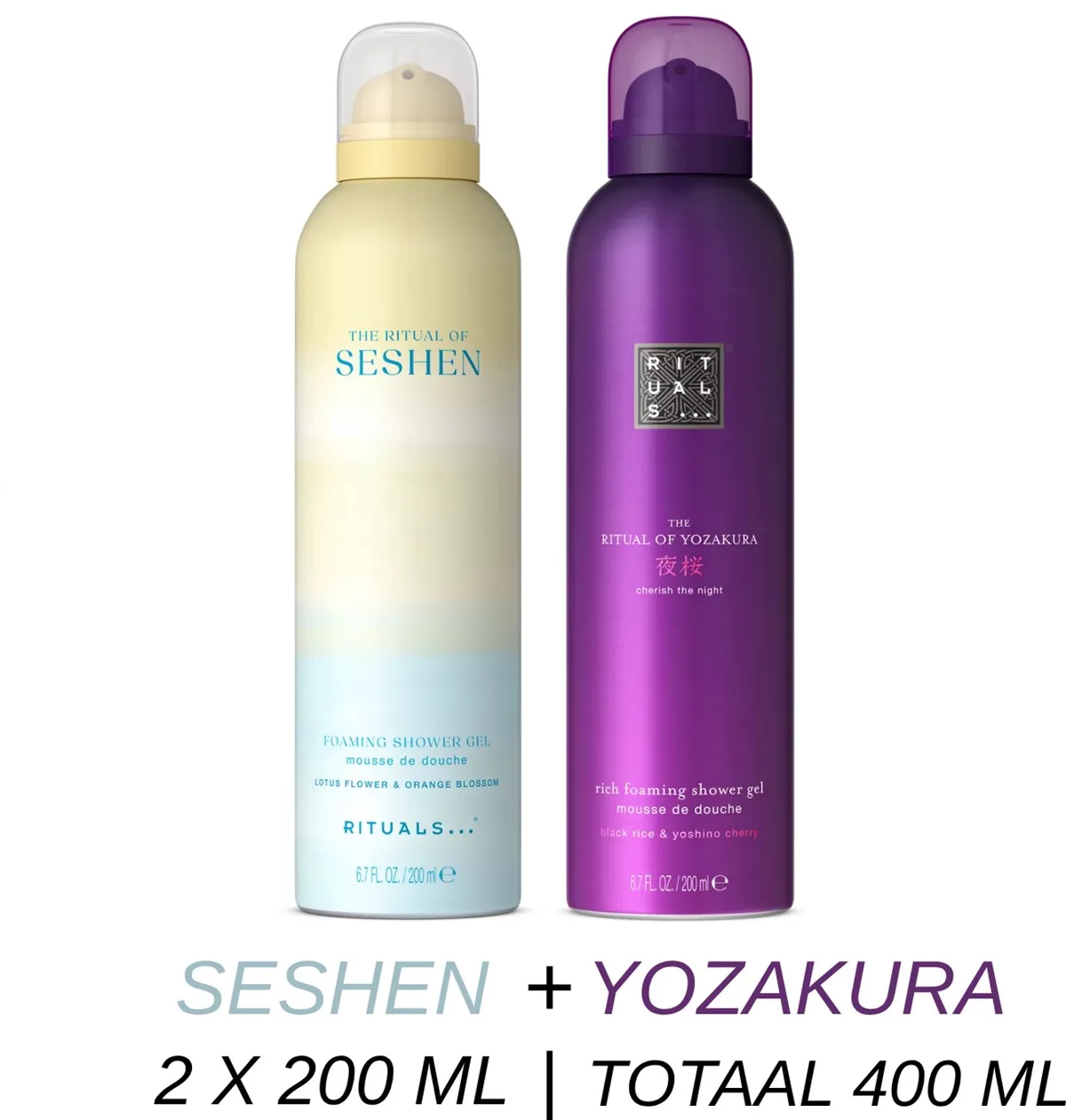 Shower Gel Duo Set - Seshen Shower Gel 200 ml + Yozakura Shower Gel 200 ml - 2 x 200 ml = 400 ml - Douchegel - Doucheschuim by Rituals – product photo