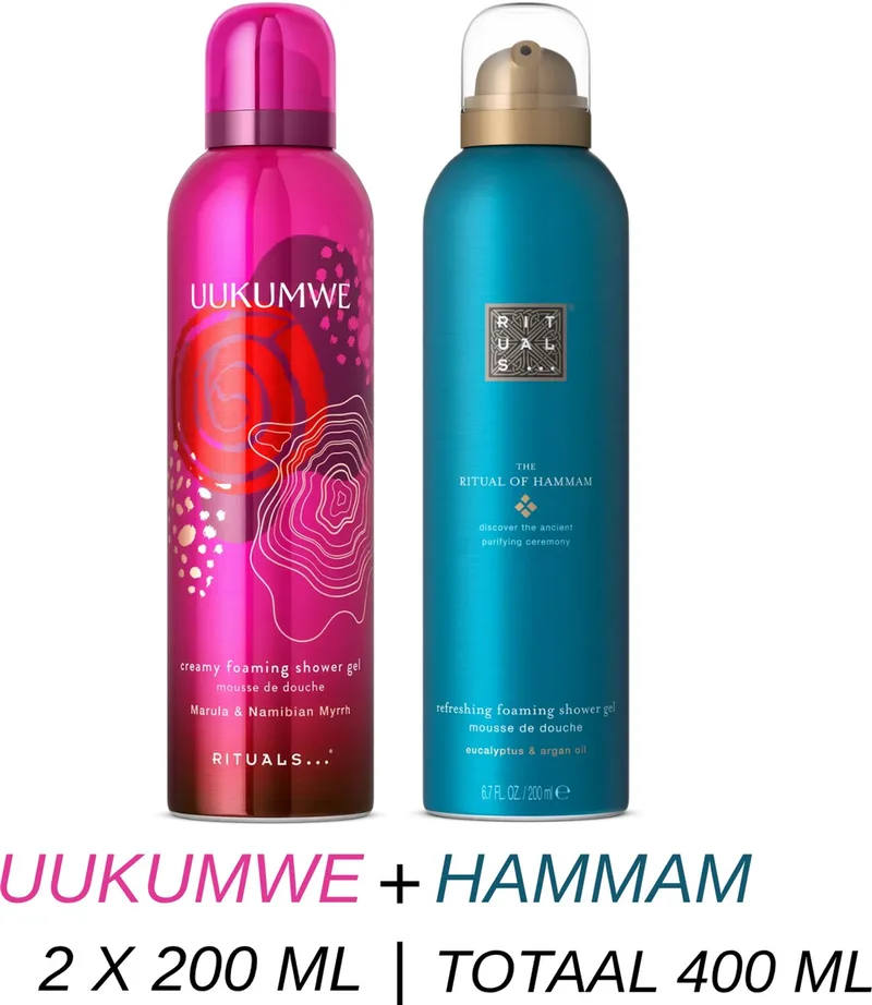 Shower Gel Duo Set - Uukumwe Shower Gel 200 ml + Hammam Shower Gel 200 ml - 2 x 200 ml = 400 ml - Douchegel - Doucheschuim by Rituals – product photo