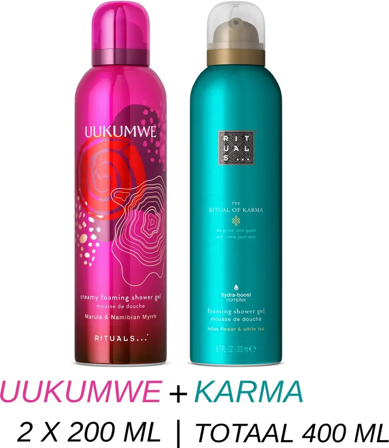 Shower Gel Duo Set - Uukumwe Shower Gel 200 ml + Karma Shower Gel 200 ml - 2 x 200 ml = 400 ml - Douchegel - Doucheschuim by Rituals – product photo