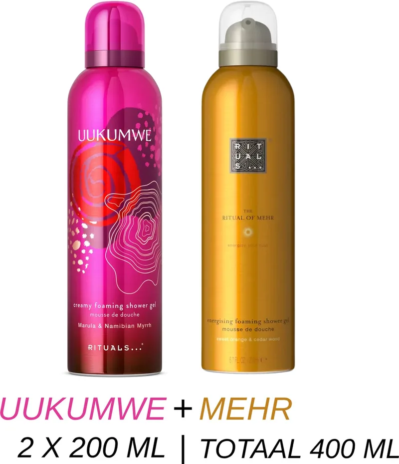 Shower Gel Duo Set - Uukumwe Shower Gel 200 ml + Mehr Shower Gel 200 ml - 2 x 200 ml = 400 ml - Douchegel - Doucheschuim by Rituals – product photo