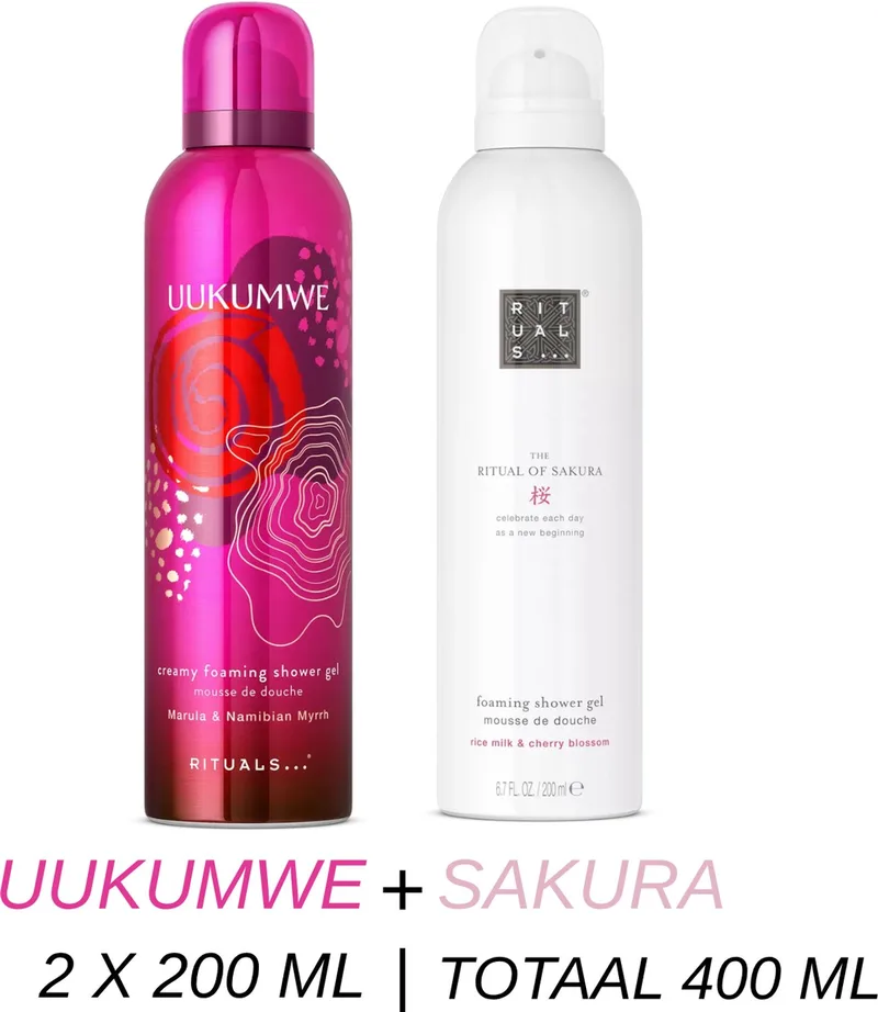 Shower Gel Duo Set - Uukumwe Shower Gel 200 ml + Sakura Shower Gel 200 ml - 2 x 200 ml = 400 ml - Douchegel - Doucheschuim by Rituals – product photo
