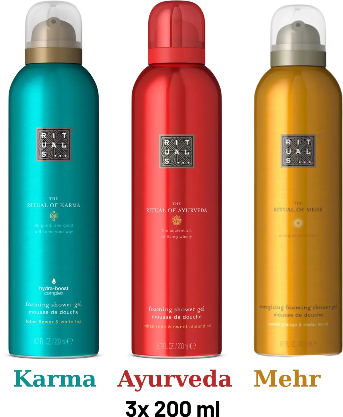 Shower Gel Value Pack - Mehr 200 ml + Ayurveda 200 ml + Karma 200 ml - Douchegel - Shower Foam by Rituals in 200 ml – product photo