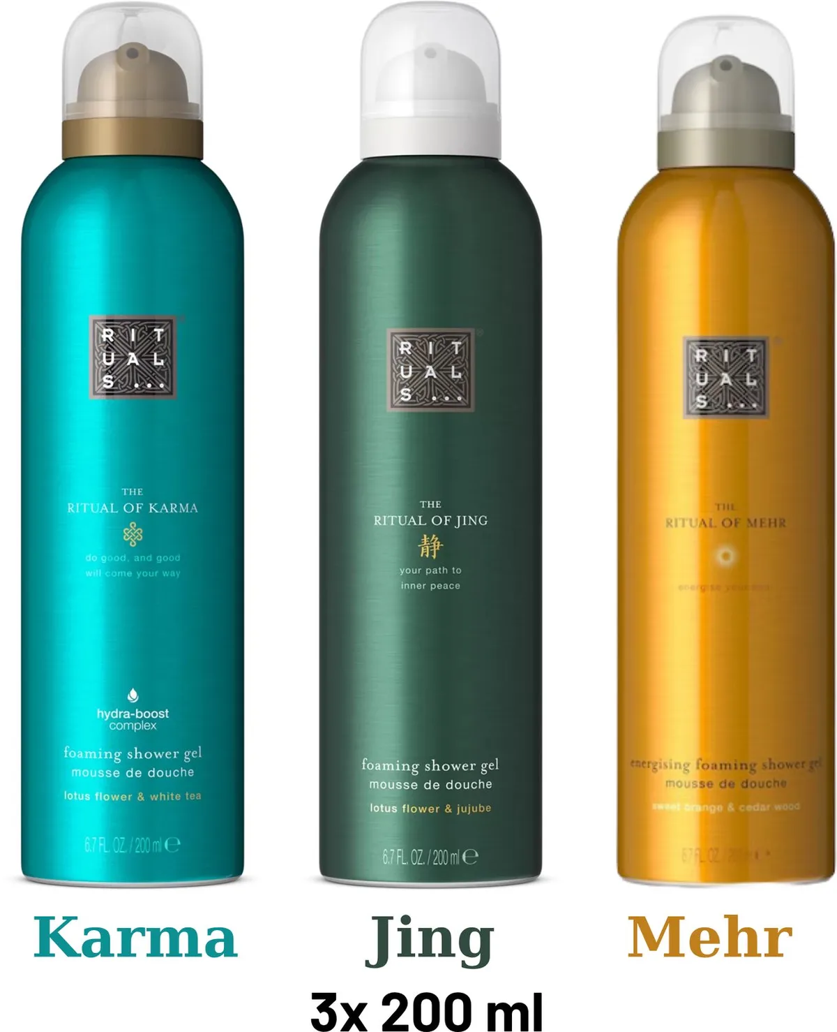 Shower Gel Value Pack - Mehr 200 ml + Jing 200 ml + Karma 200 ml - Douchegel - Shower Foam by Rituals in 200 ml – product photo