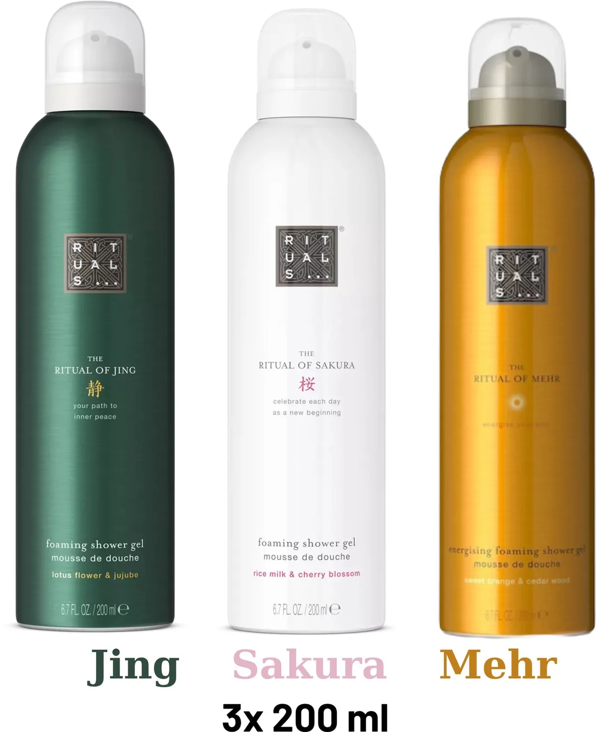 Shower Gel Value Pack - Mehr 200 ml + Sakura 200 ml + Jing 200 ml - Douchegel - Shower Foam by Rituals in 200 ml – product photo