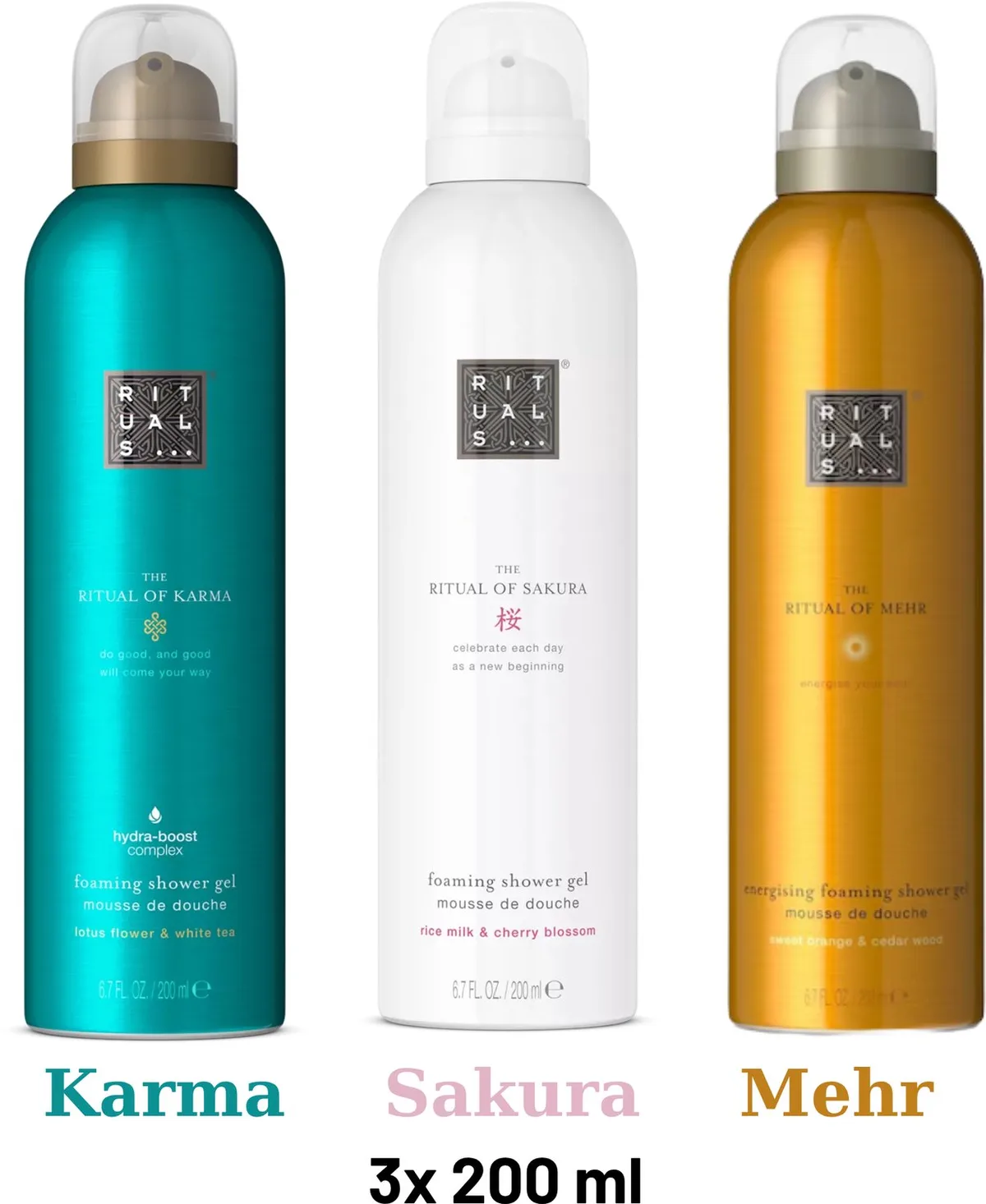 Shower Gel Value Pack - Mehr 200 ml + Sakura 200 ml + Karma 200 ml - Douchegel - Shower Foam by Rituals in 200 ml – product photo
