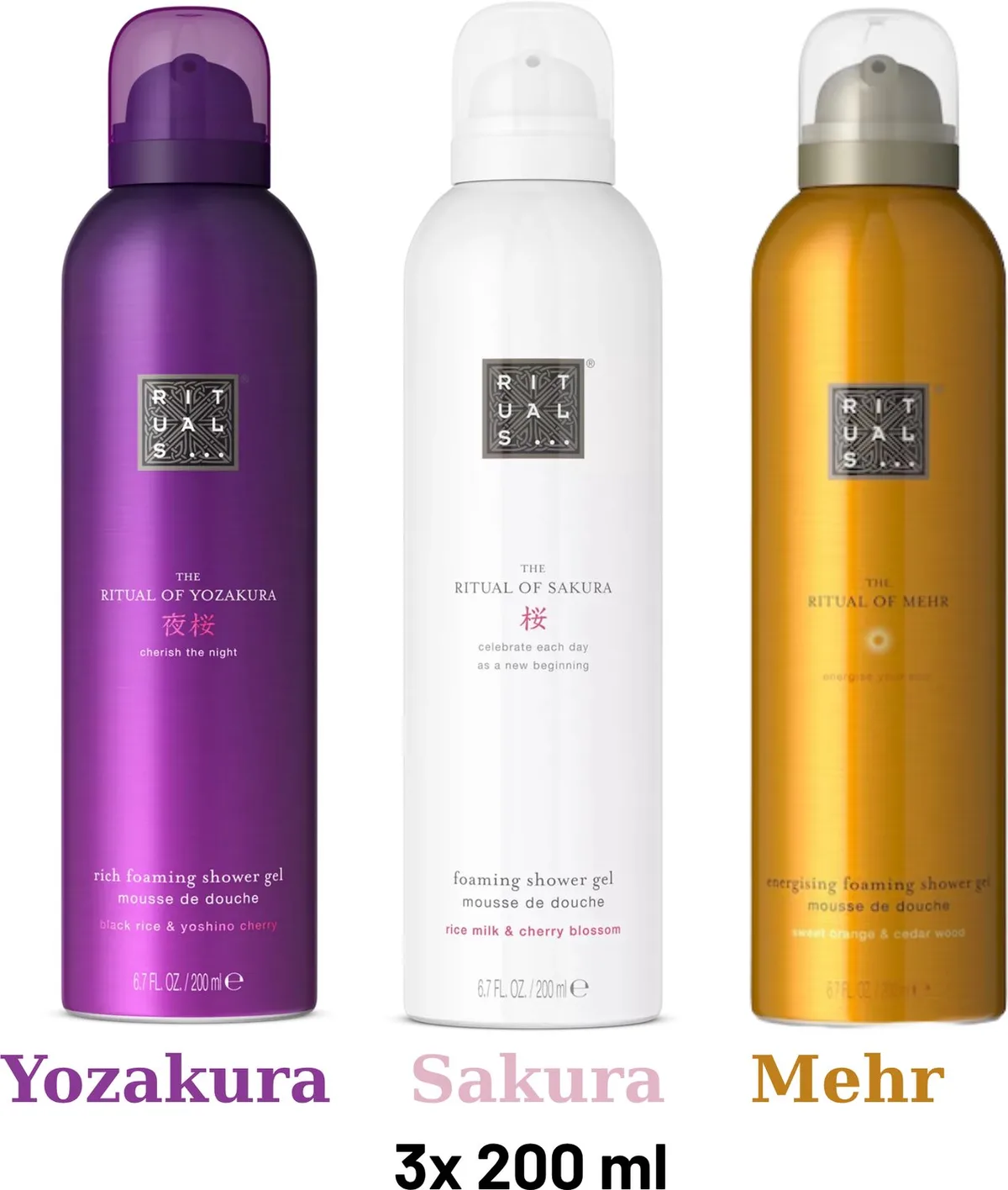 Shower Gel Value Pack - Mehr 200 ml + Sakura 200 ml + Yozakura 200 ml - Douchegel - Shower Foam by Rituals in 200 ml – product photo