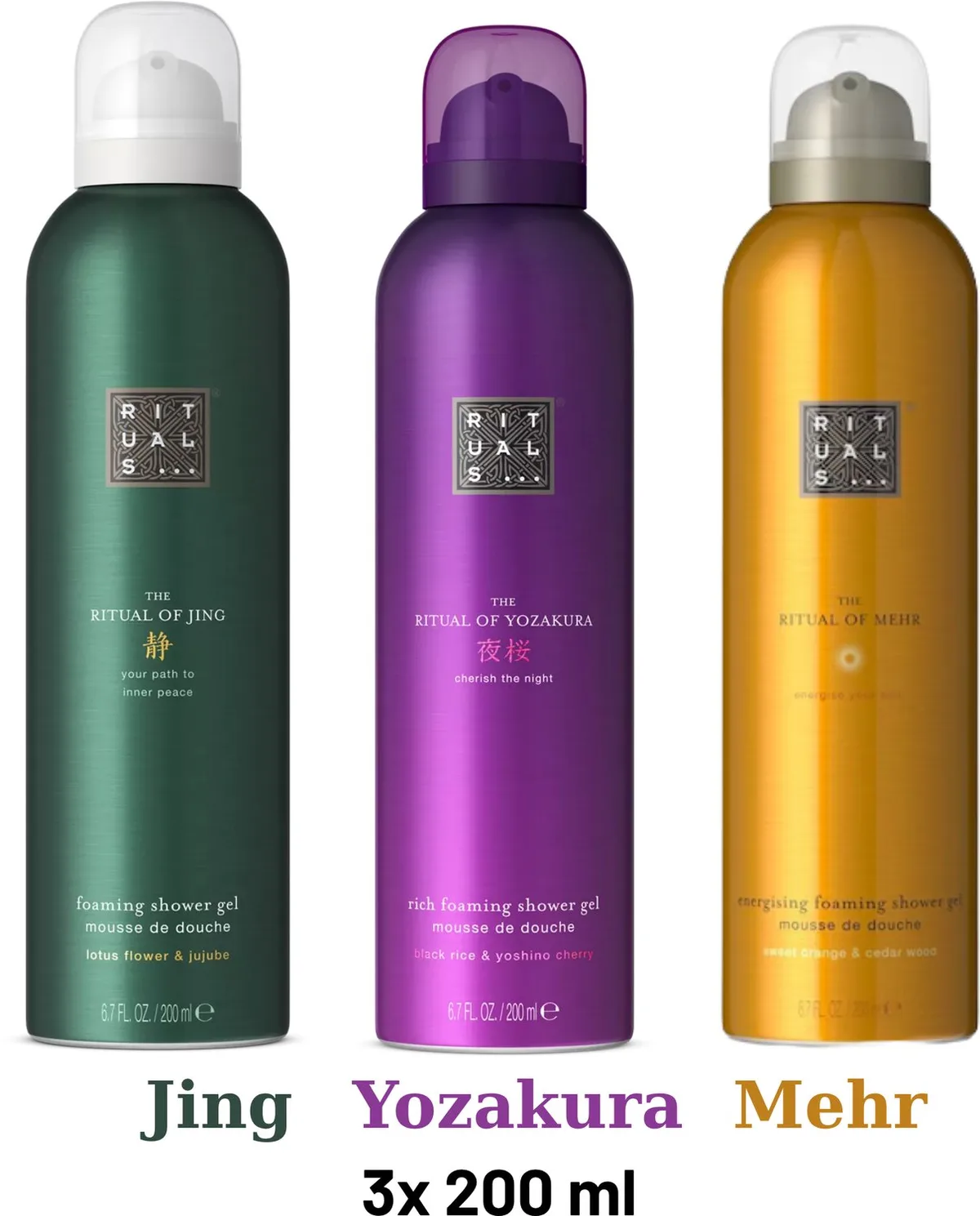 Shower Gel Value Pack - Mehr 200 ml + Yozakura 200 ml + Jing 200 ml - Douchegel - Shower Foam by Rituals in 200 ml – product photo